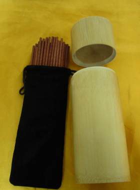专业厂家直销红木易经筹策。圆型筮策筹策,长205MM，送袋竹罐