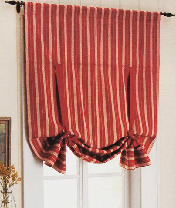 外贸原单正品 纯棉全棉 遮光 红色条纹印花 成品窗帘 门帘罗马帘