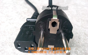 原装FOXCONN 富士康 欧标品字尾弯头电源线 0.75纯铜芯 1米1.5米