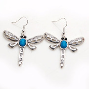 Smiling Korean version of Dragonfly rhinestone long earring earring earring earring Korea earloop accessory female 357859