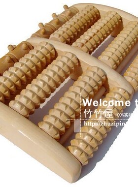 5排足底竹制按摩器 木制脚底按摩轮 大号 竹底按摩器 脚底按摩器