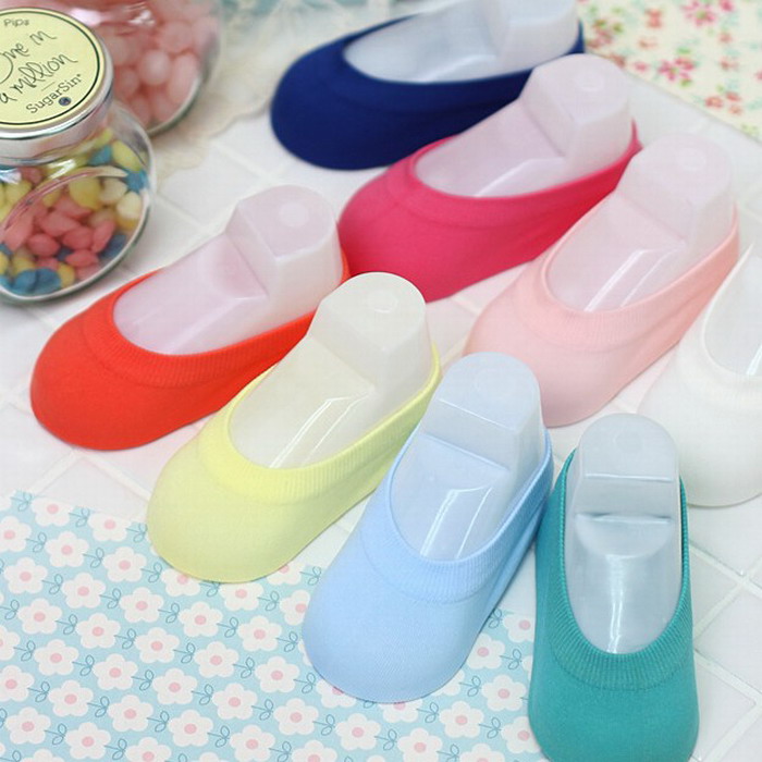 韩国进口糖果色婴儿童袜子 男女宝宝浅口袜鞋袜 夏季防滑空调船袜