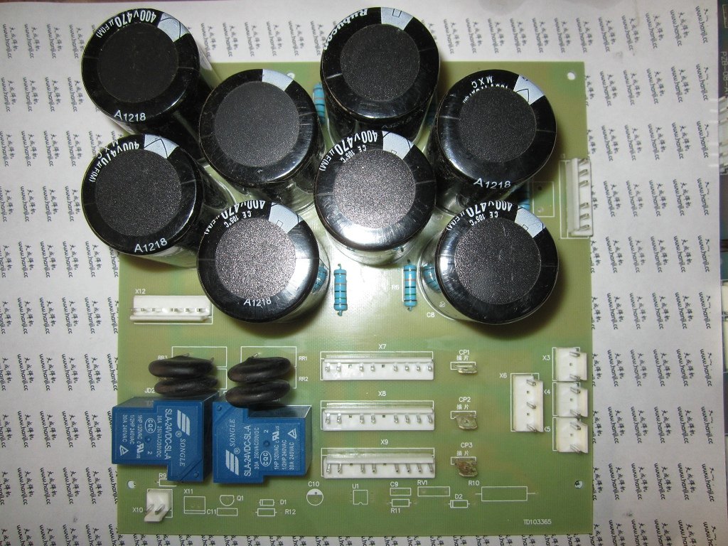 ZX7-400 MOS 전원 보드 8개 커패시터 듀얼 릴레이 베이스 플레이트