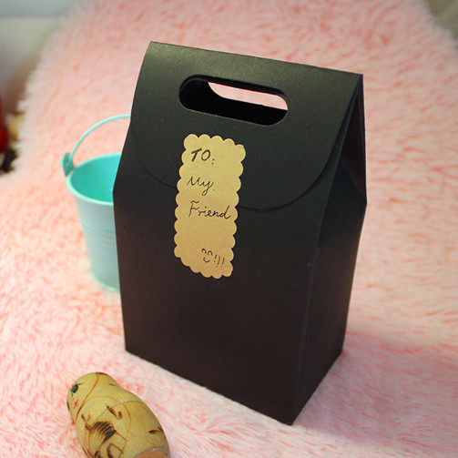 zakka纸袋手提袋礼品袋包装袋个性饼干袋糖果袋纯黑色包装礼物袋