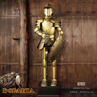 酒吧摆设 古罗马盔甲雕像中世纪武士摆件原创设计铁艺雕塑直销欧式