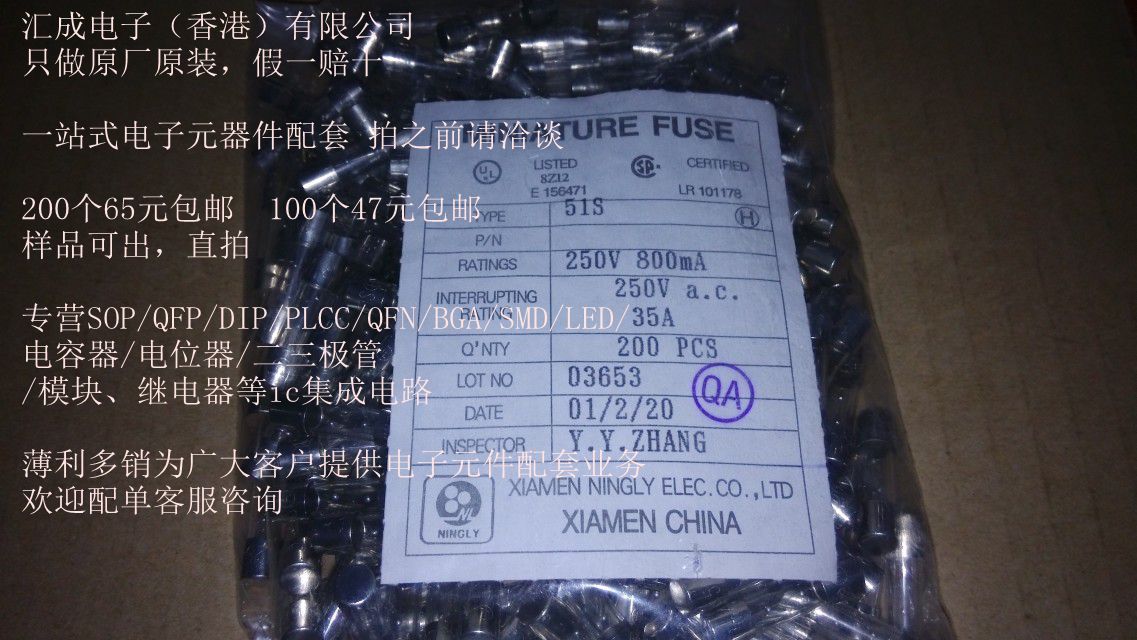 250V 800MA 0.8A 5*20MM 延时保险丝 10个5元