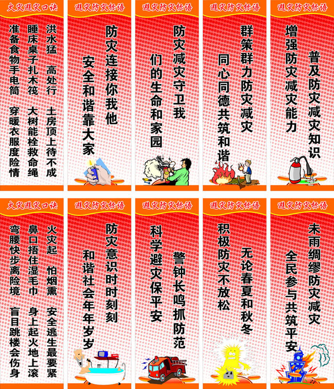 海报印制662展板素材910避灾防灾火洪标语