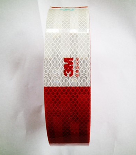 优质红白警示3M反光膜 汽车反光红白贴条 车身车尾标志贴纸