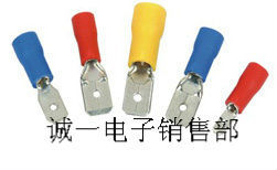 MDD2-250公预绝缘接头 冷压接线端子 端头 6.3插片 蓝色 1000只