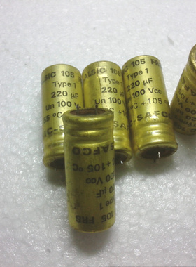 拆机 SIC-SAFCO 电容 ALSIC 105系列 100V 220UF 金装 直插型电容