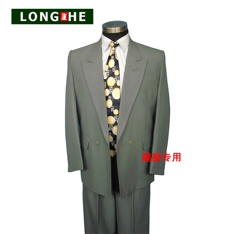 龍赫品牌中老年男式秋一粒双排扣西服套装老年加大码西装外套特价