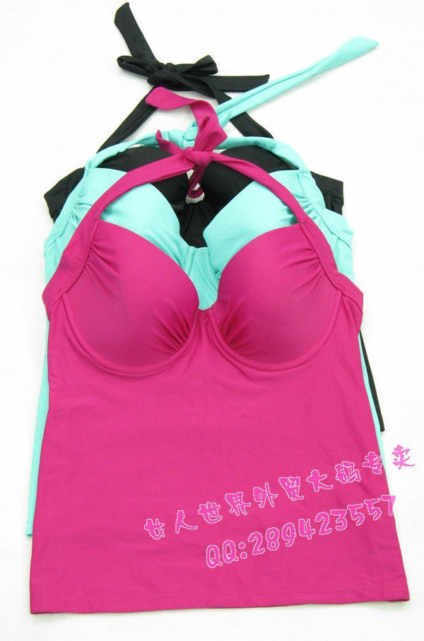 外贸 大码泳装 钢圈绕脖 背心式 单泳衣70ABC 75B 80B 80F 85B