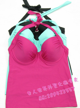 外贸 大码泳装 钢圈绕脖 背心式 单泳衣70ABC 75B 80B 80F 85B