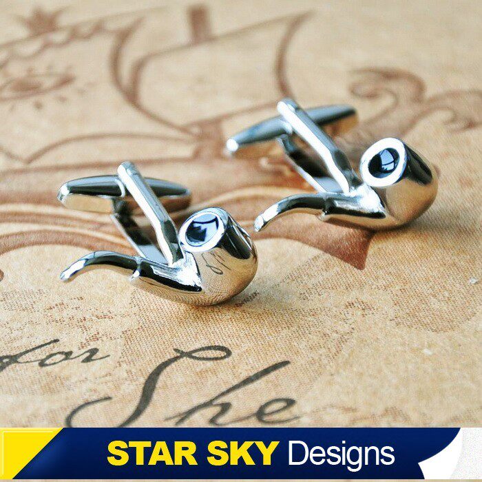 星曌●英伦老绅士烟斗男士袖扣时尚袖钉法式衬衣扣礼盒装xk1825