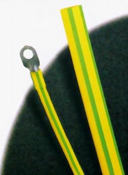 Ф16黄绿色热缩套管 16mm双色热缩管 黄绿色内径16mm 100米/卷