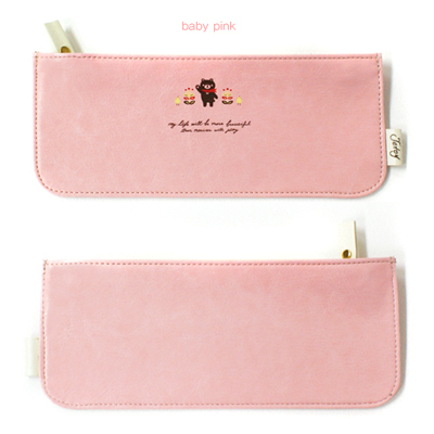 韩国进口JETOY Hello JOOZOO pencil case 皮革笔袋-baby ping