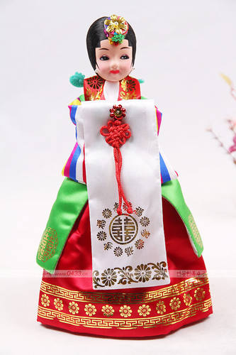 韩国原装进口韩服娃娃/韩国工艺摆设品/新娘单娃/H-P01563