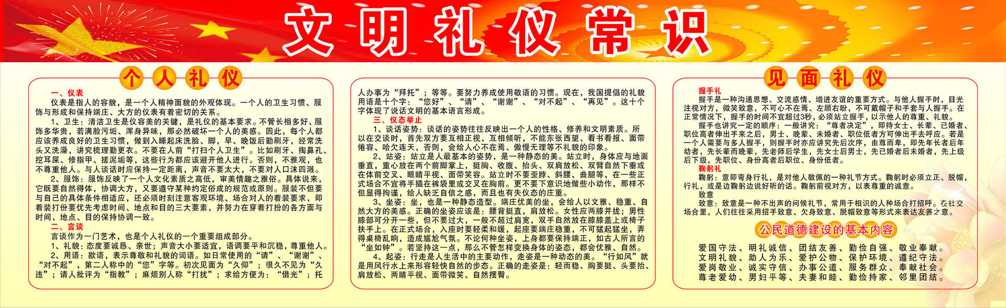 590海报印制海报展板素材534文明礼仪常识宣传栏窗