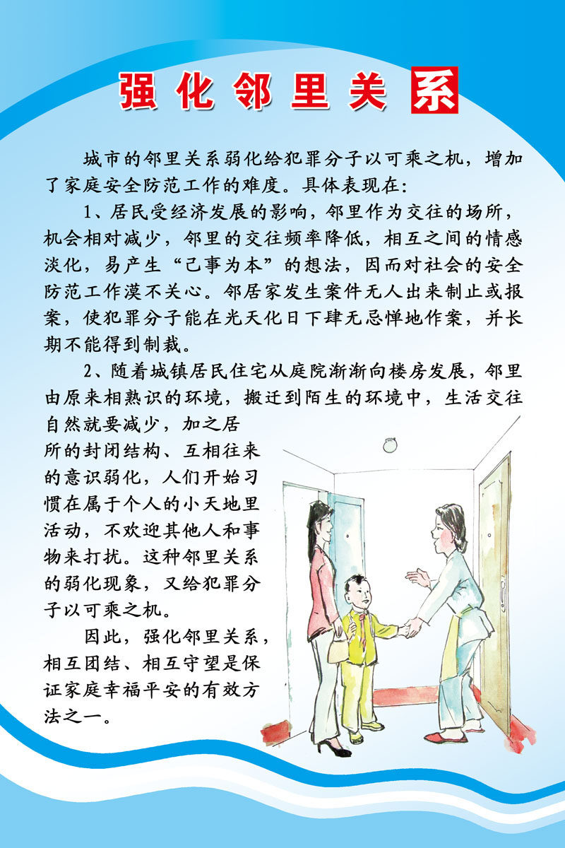 607海报印制海报展板素材235城市小区强化邻里关系安全宣传