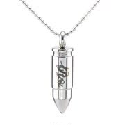 Smooth Dragon wing mini bullet necklace necklace titanium steel men''s fashion men''s pendants free engraving