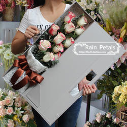 进口玫瑰厄瓜多尔甜心玫瑰高档玫瑰礼盒花束上海鲜花同城速递配送