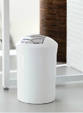 加厚高档卧室摇盖式卫生桶