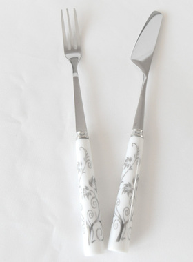特价陶瓷柄不锈钢月饼刀叉|精品月饼刀叉定制|高档月饼刀叉