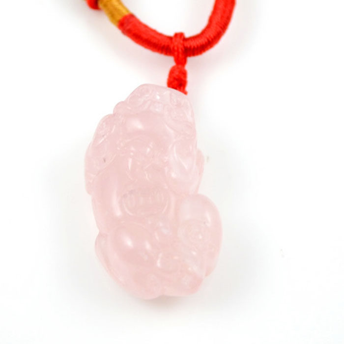 天然粉晶貔貅吊坠 冰粉皮丘挂坠 冰种粉水晶貔貅项坠 粉水晶吊坠