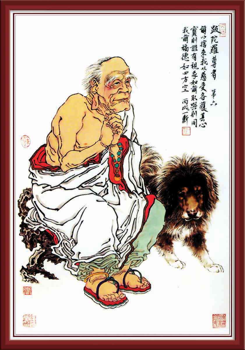 海报印制205壁画挂画装饰画素材39十八罗汉图片墙画装饰画