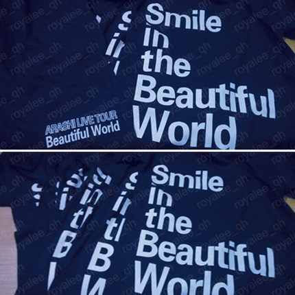 24小时Arashi岚松本樱井翔二宫和也生日BEAUTIFULWORLD大野智T恤