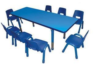 可升降八人长方桌 幼儿园设备 儿童桌子 旺丰教具