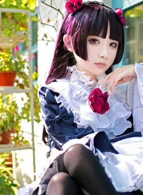 留海/鬓角修剪好 Cosplay假发俺妹妹黑猫 五更琉璃白鬼院凛凛蝶