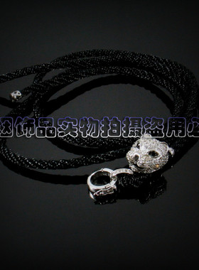 绳子情侣玫瑰金银饰项链