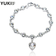 YUKI female fashion jewelry bracelet Korean version Korean version of Crystal rhinestone vintage bracelet lovers original design accessories