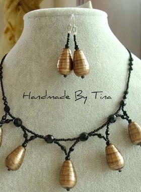 手作印度金砂项链套装唐顿庄园