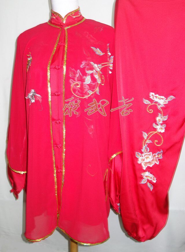 神韵高档弹力仿真丝刺绣*绣花太极服*武术服*练功服*太极拳服