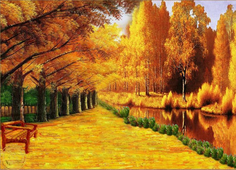 超清晰彩色十字绣重绘图纸/源文件 秋叶美景