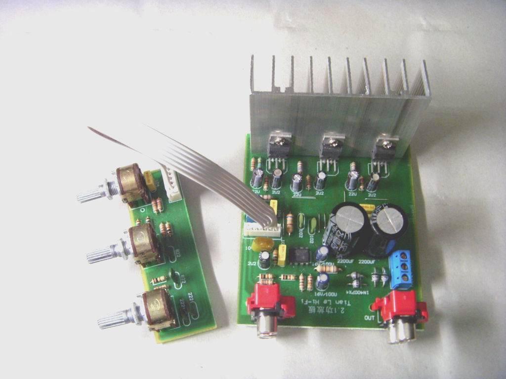 TDA2040,DIY2.1低音炮功放板,音响发烧成品板,三声道输出