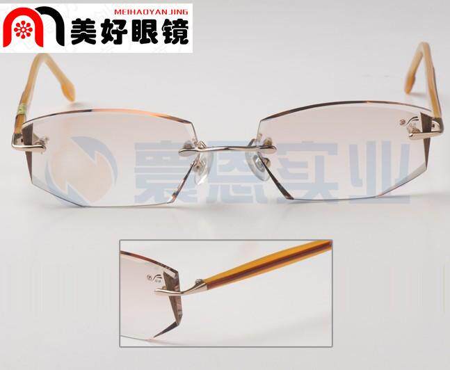 专柜正品 YEIN韩国魅影无框切边镶钻眼镜NO.829 男款高档工艺眼镜