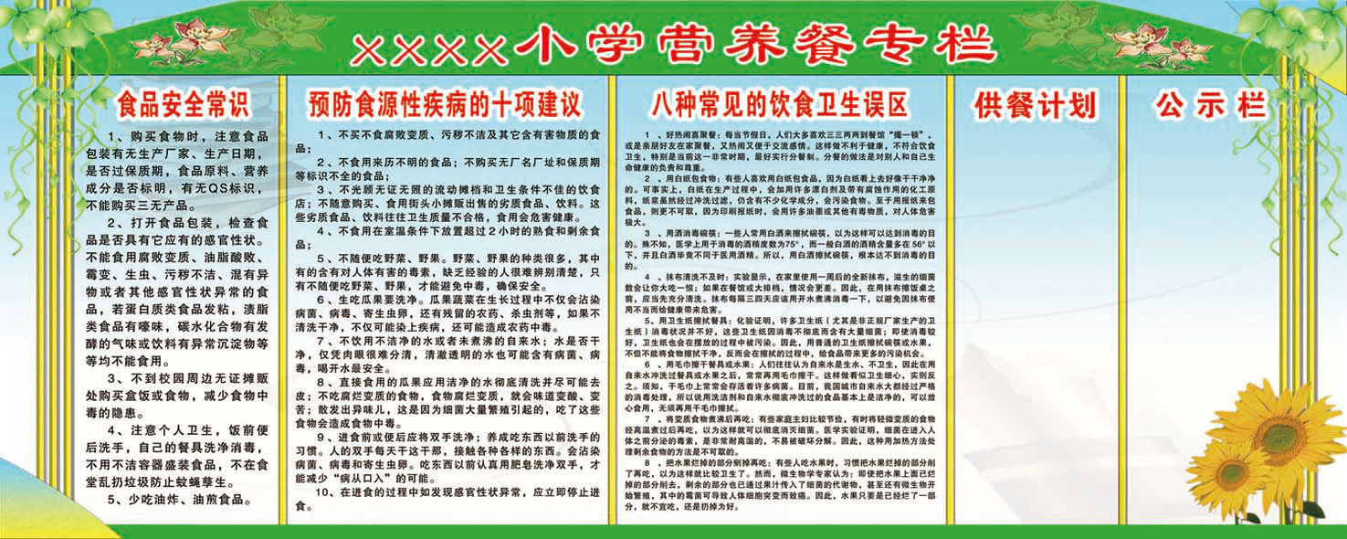 596海报印制海报展板素材534小学校营养餐公示栏宣传专栏副本