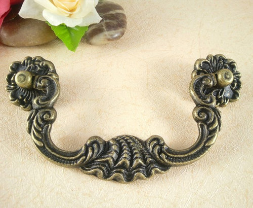 仿古铜美式风地中海双孔抽屉拉手