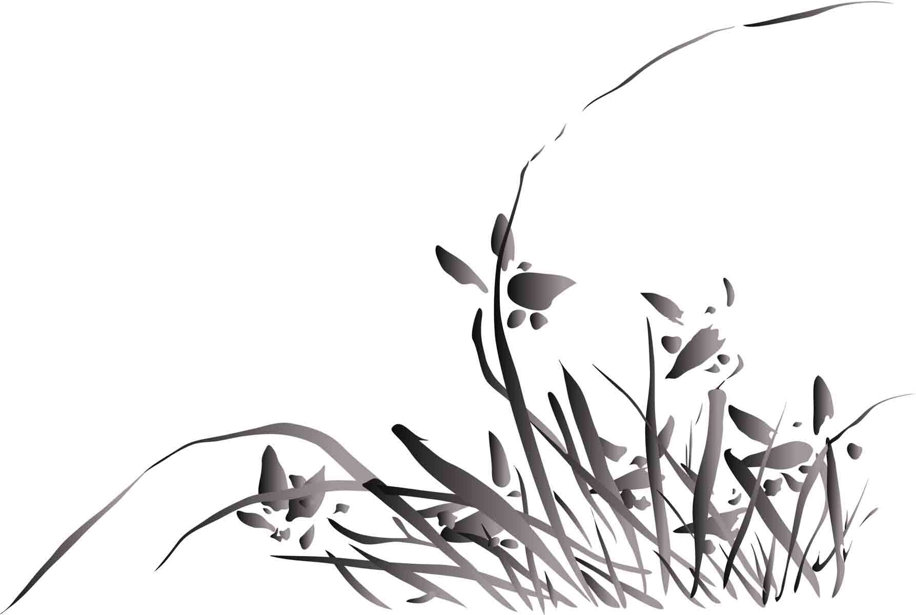 海报印制308素材松梅竹展板466梅兰菊竹水墨画矢量图 ai