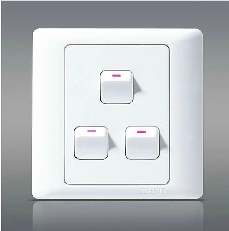 正泰开关插座86三开三开单控