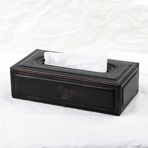 品地 古典复古纸巾盒 创意家居面巾纸盒 皮革 仿古纸抽盒 抽纸盒