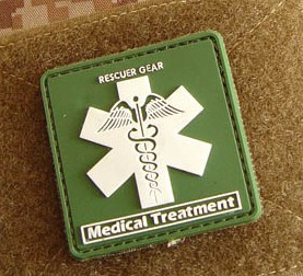 RESCUER-拯救者 医疗章/标/魔术贴章臂章 绿色 正品 清仓