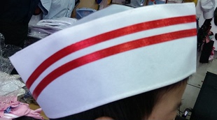 20顶包邮酒店厨师帽工作帽餐厅饭店工作帽 红边金边黑边 蓝边厨帽