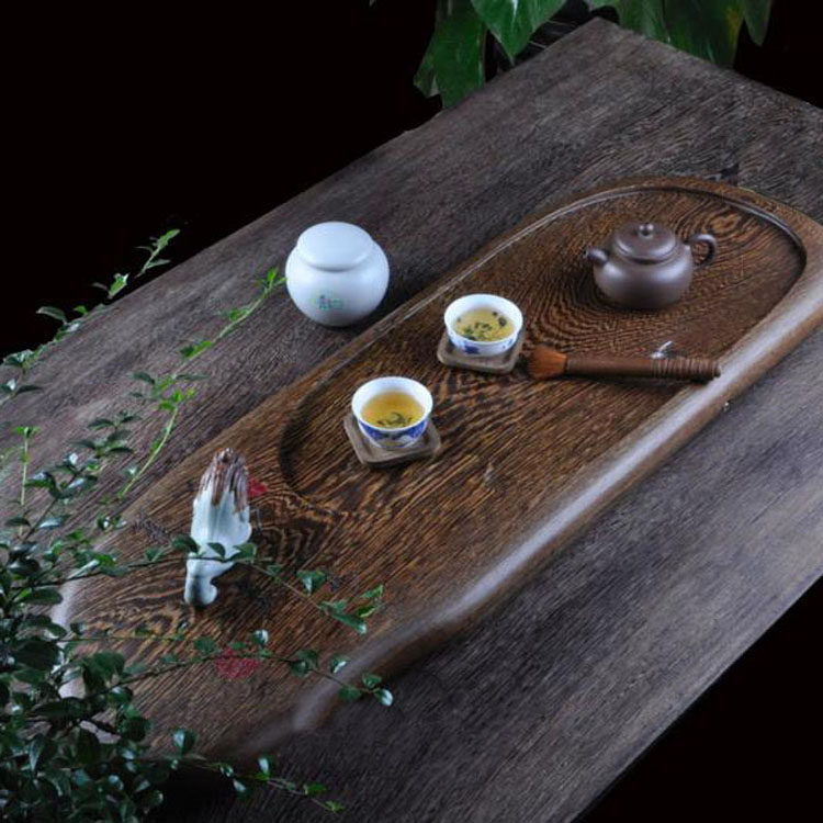 茶具茶盘家居简约创意茶海实木鸡翅木红木功夫茶盘排水