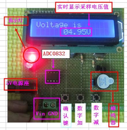 基于51单片机 ADC0832简易0~28v数字电压表设计成品