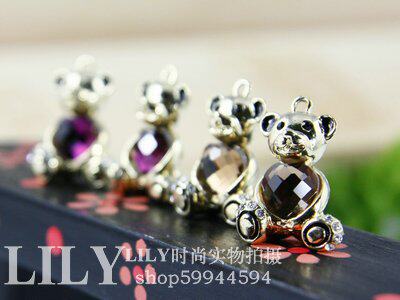 新款饰品 韩版 送礼超值 进口捷克钻 可爱泰迪小熊水晶耳环耳钉