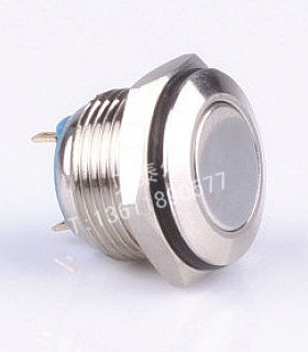 【红波按钮】HBGQ16F-10/J(GQ16F-10/J) 16mm平圆形 金属按钮开关